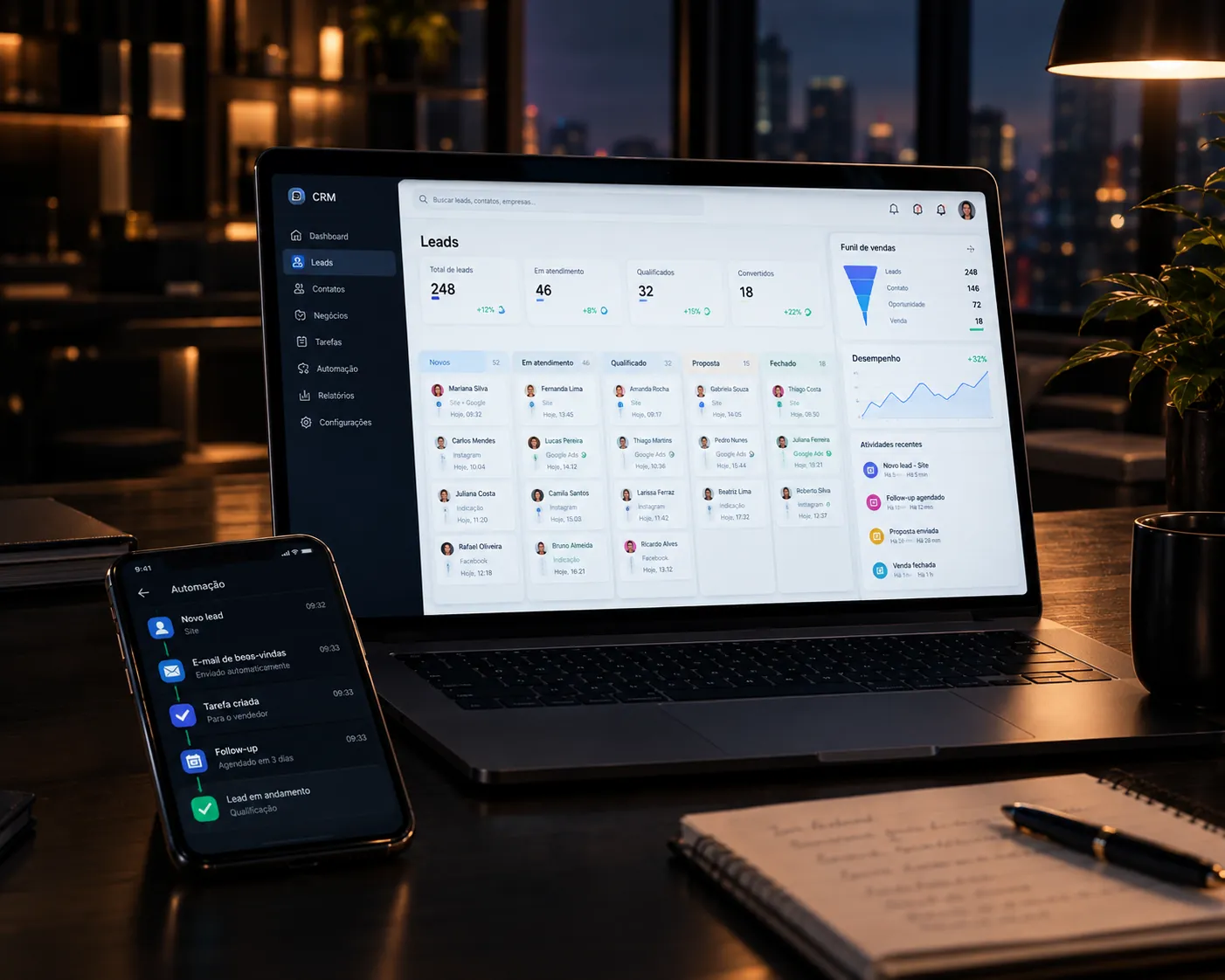 Funil de vendas automatizado no CRM