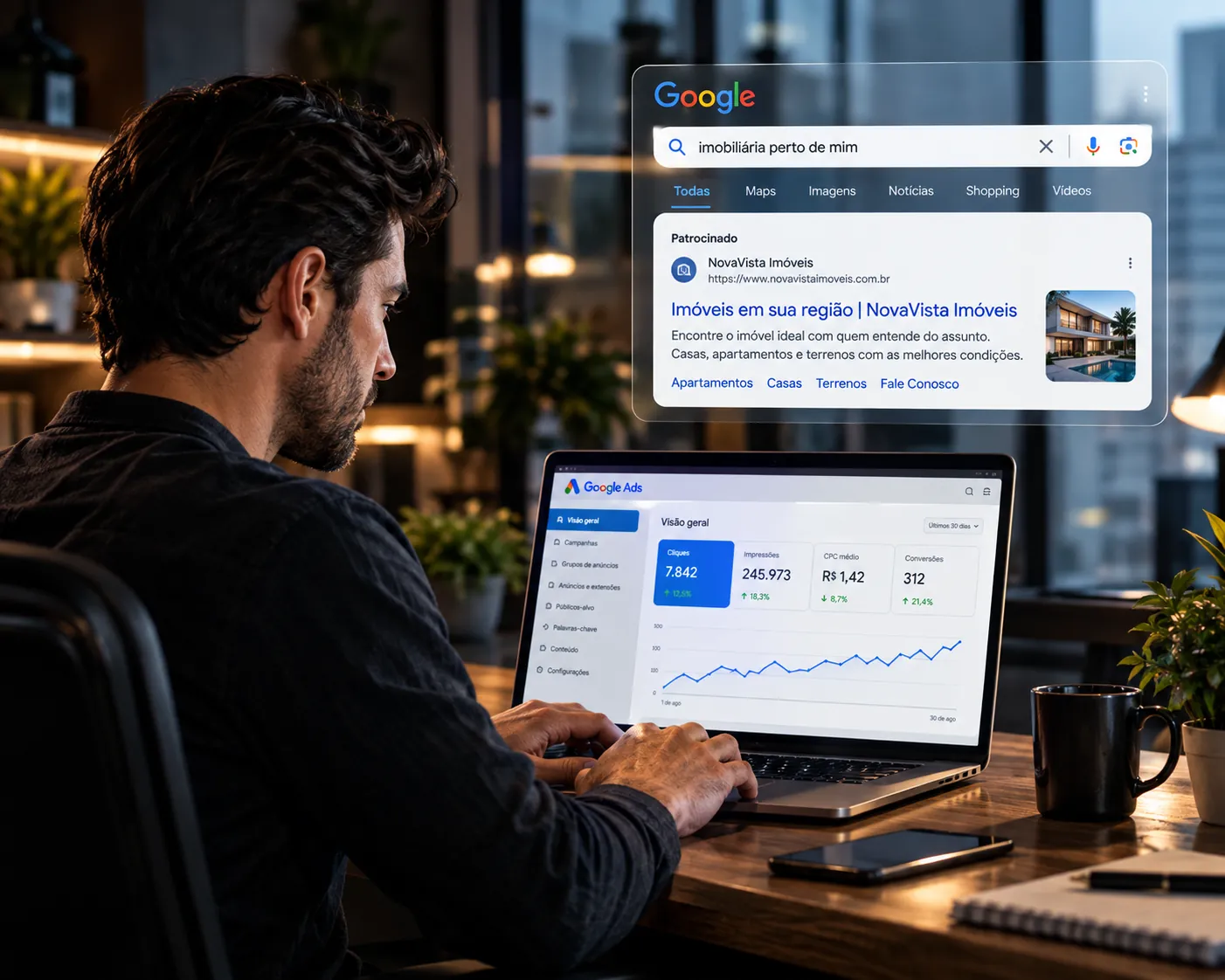 Anúncio Google Ads nos resultados de busca