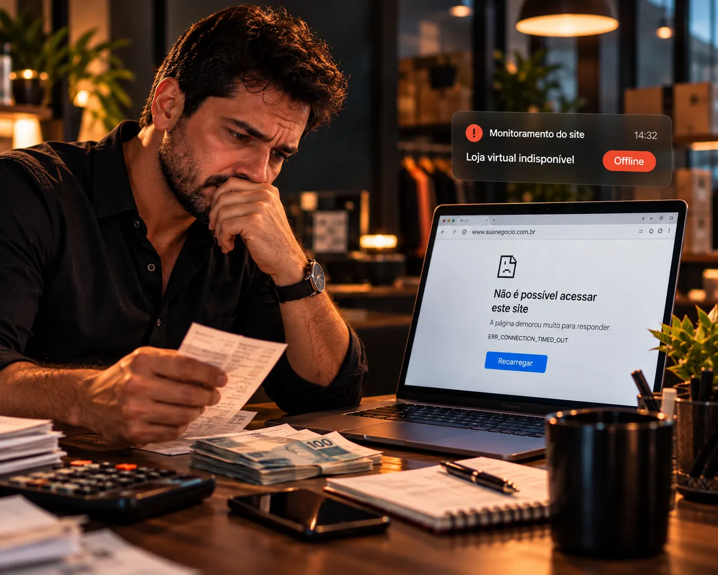 Site fora do ar e hospedagem instável