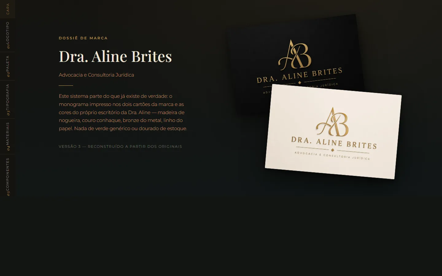 Design system Dra. Aline Brites — dossiê de marca