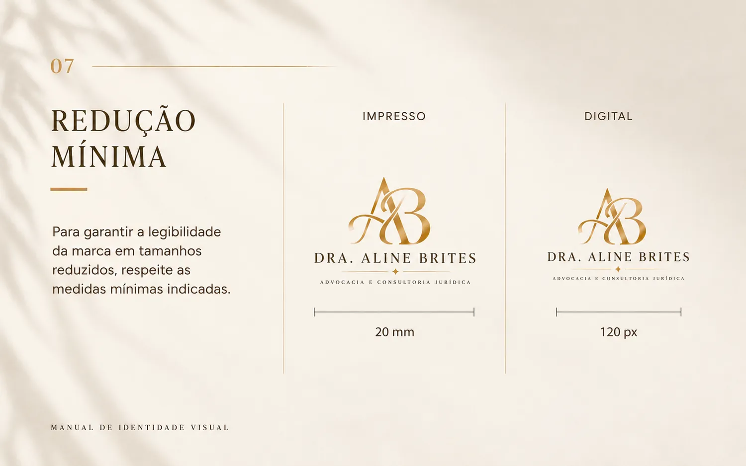 Manual de identidade visual Dra. Aline Brites — página 07