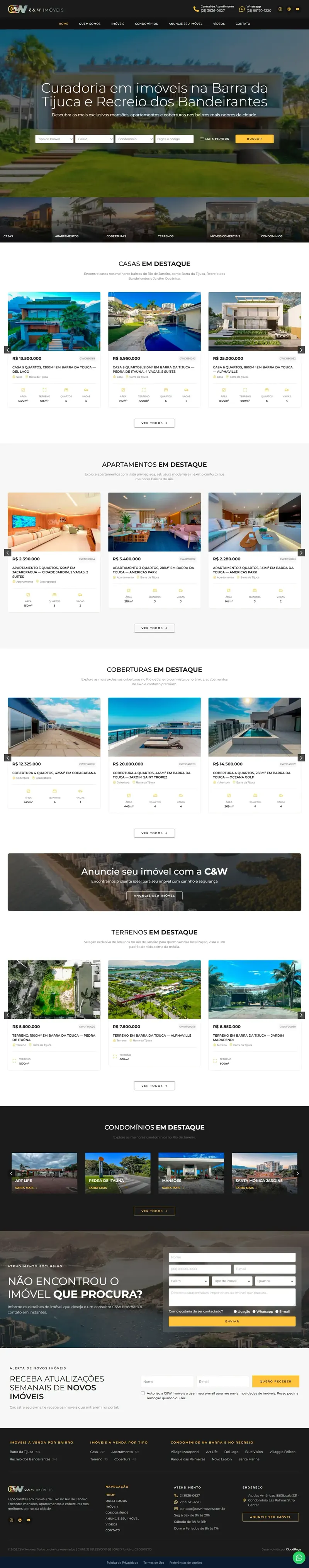 Portal da C&W Imóveis integrado ao CRM Midas
