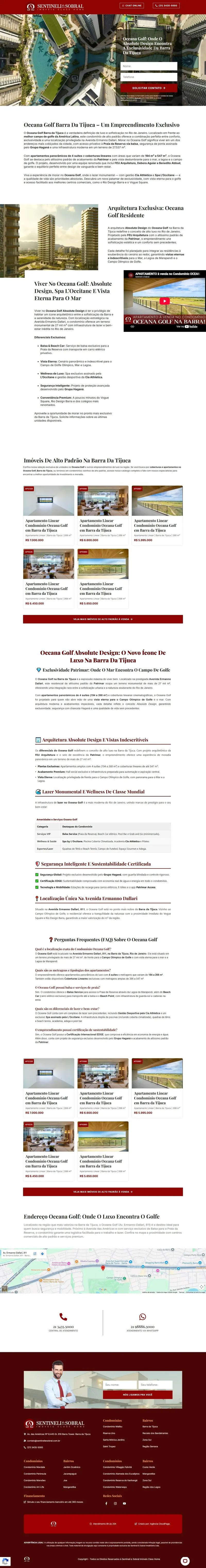 Site do Condomínio Oceana Golf, rede Sentineli & Sobral