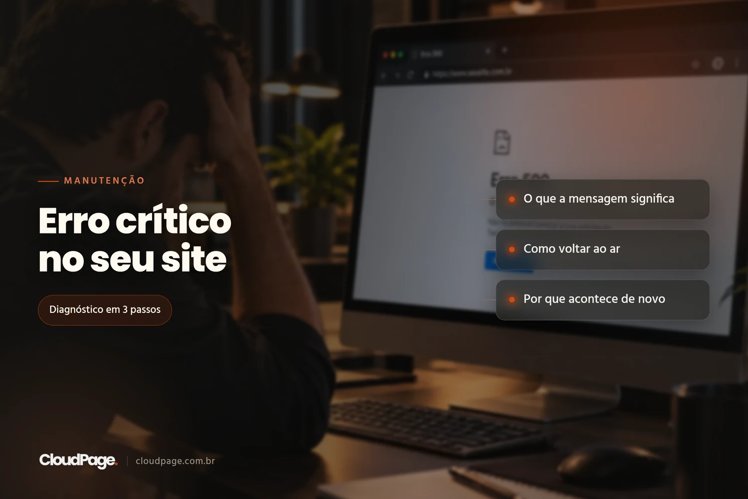 Há um erro crítico no seu site? O que significa e como resolver