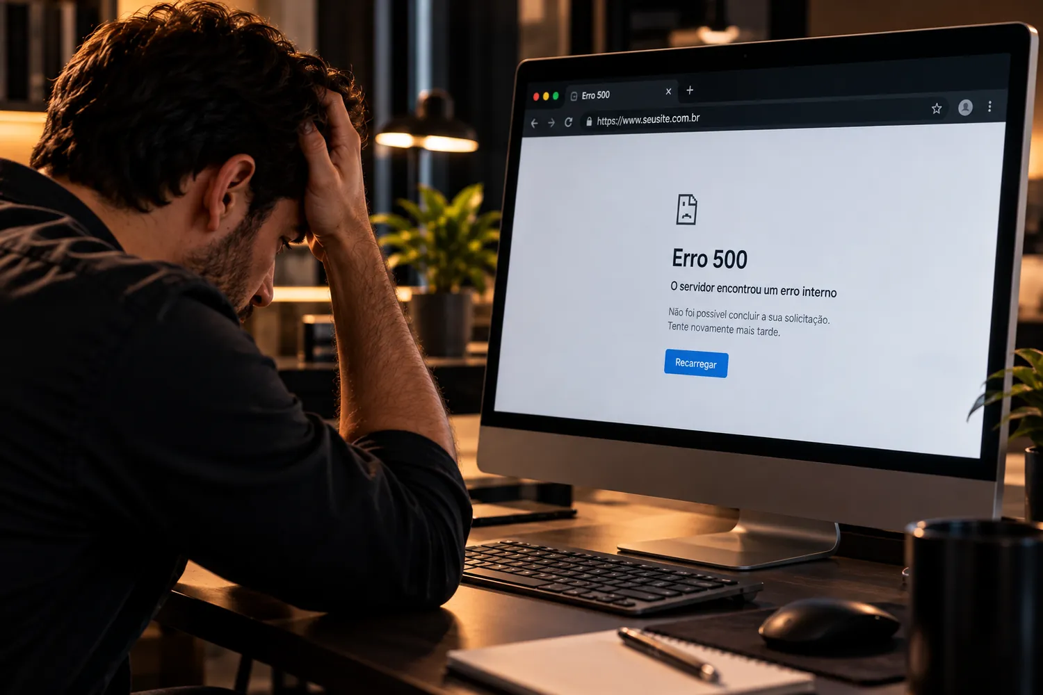 Consequências de ignorar a manutenção do site: invasão por malware, backup corrompido e queda no tráfego orgânico