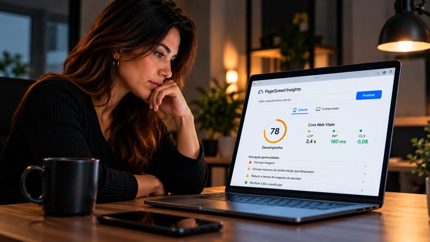 Como diagnosticar a lentidão do WordPress: PageSpeed Insights, GTmetrix e Core Web Vitals passo a passo